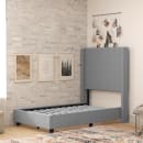 Flash Furniture YK-1077-GY-T-GG Twin Size Platform Bed Frame w/ Wingback Headboard - Plastic, Gray thumbnail 3