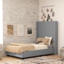 Flash Furniture YK-1077-GY-T-GG Twin Size Platform Bed Frame w/ Wingback Headboard - Plastic, Gray thumbnail 4