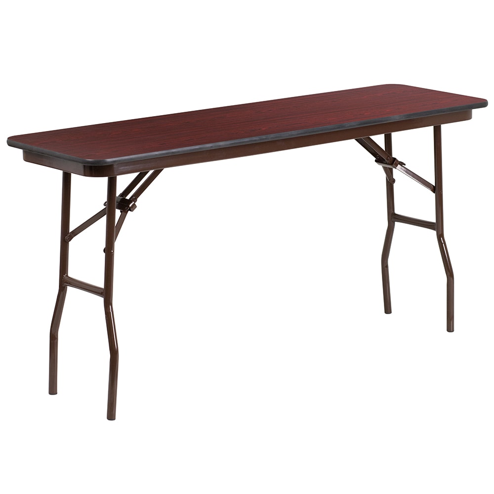 Flash Furniture YT-1860-MEL-WAL-GG Rectangular Folding Table w/ Mahogany Laminate Top - 60"W x 18"D x 30"H