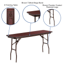Flash Furniture YT-1860-MEL-WAL-GG Rectangular Folding Table w/ Mahogany Laminate Top - 60"W x 18"D x 30"H thumbnail 2