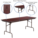 Flash Furniture YT-3072-HIGH-WAL-GG Rectangular Folding Table w/ High Pressure Mahogany Laminate Top - 72"W x 30"D x 30"H thumbnail 3