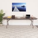 Flash Furniture YT-3096-HIGH-WAL-GG Rectangular Folding Table w/ High Pressure Mahogany Laminate Top - 96"W x 30"D x 30"H thumbnail 5