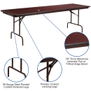 Flash Furniture YT-3096-MEL-WAL-GG Rectangular Folding Table w/ Mahogany Laminate Top - 96"W x 30"D x 30"H thumbnail 3