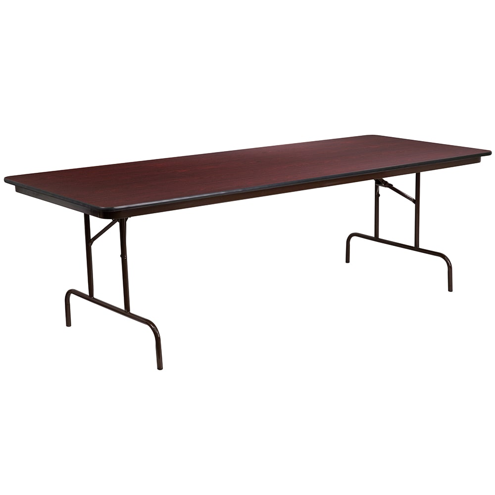 Flash Furniture YT-3696-HIGH-WAL-GG Rectangular Folding Table w/ High Pressure Mahogany Laminate Top - 96"W x 36"D x 30"H