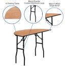 Flash Furniture YT-WHRFT48-HF-GG Half Round Folding Banquet Table w/ Plywood Top - 48"W x 24"D x 30 1/4"H thumbnail 3