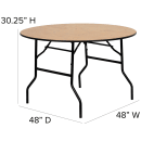 Flash Furniture YT-WRFT48-TBL-GG 48" Round Folding Banquet Table w/ Plywood Top, 30 1/4"H thumbnail 2