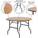 Flash Furniture YT-WRFT48-TBL-GG 48" Round Folding Banquet Table w/ Plywood Top, 30 1/4"H thumbnail 3