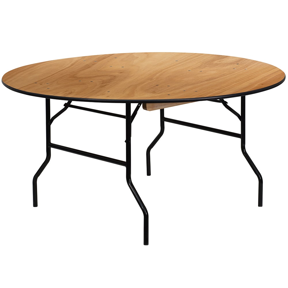 Flash Furniture YT-WRFT60-TBL-GG 60" Round Folding Banquet Table w/ Plywood Top, 30"H