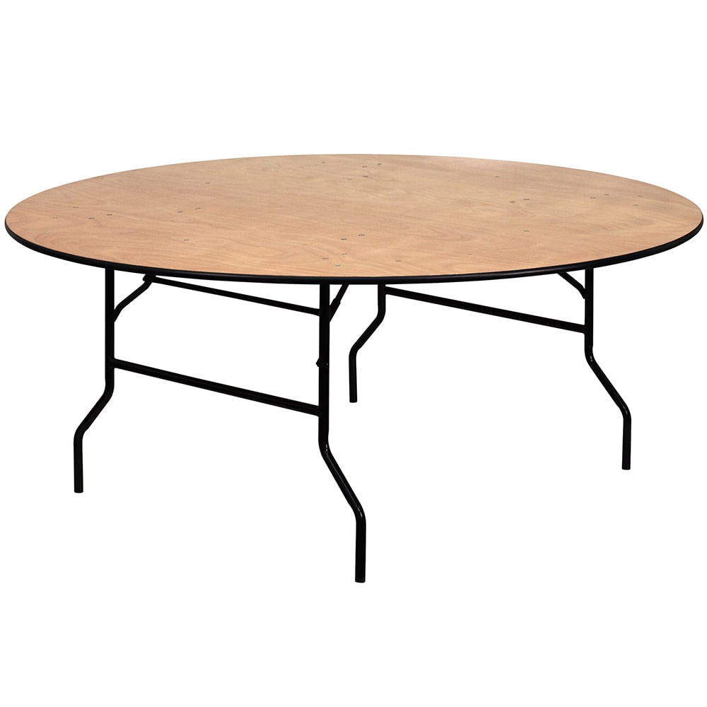 Flash Furniture YT-WRFT72-TBL-GG 72" Round Folding Banquet Table w/ Plywood Top, 30"H