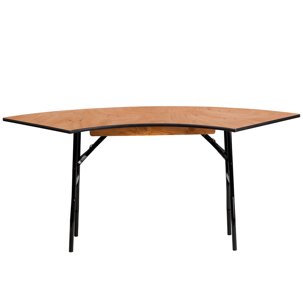 Flash Furniture YT-WSFT48-24-SP-GG Crescent Shaped Folding Banquet Table w/ Plywood Top - 48"W x 24"D x 30 1/4"H