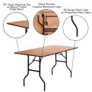 Flash Furniture YT-WTFT30X60-TBL-GG Rectangular Folding Banquet Table w/ Plywood Top - 60"W x 30"D x 30 1/4"H thumbnail 3