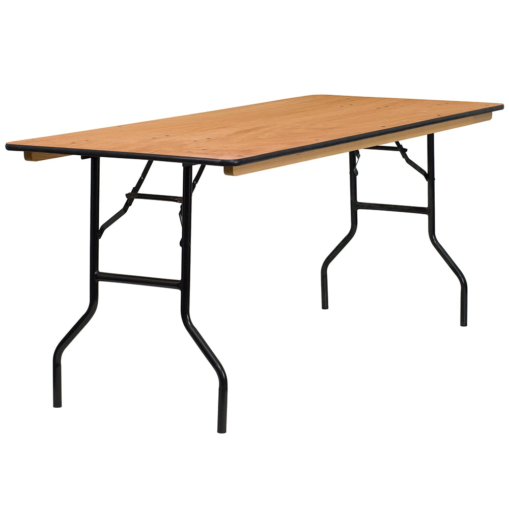 Flash Furniture YT-WTFT30X72-TBL-GG Rectangular Folding Banquet Table w/ Plywood Top - 72"W x 30"D x 30 1/4"H
