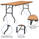 Flash Furniture YT-WTFT30X72-TBL-GG Rectangular Folding Banquet Table w/ Plywood Top - 72"W x 30"D x 30 1/4"H thumbnail 3