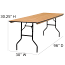 Flash Furniture YT-WTFT30X96-TBL-GG Rectangular Folding Banquet Table w/ Plywood Top - 96"W x 30"D x 30 1/4"H thumbnail 2
