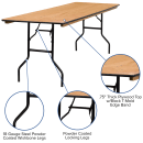 Flash Furniture YT-WTFT30X96-TBL-GG Rectangular Folding Banquet Table w/ Plywood Top - 96"W x 30"D x 30 1/4"H thumbnail 3
