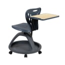 Flash Furniture YU-YCX-019-DG-GG Mobile Desk Chair w/ Rotating Tablet Arm - Plastic, Gray thumbnail 3