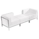 Flash Furniture ZB-IMAG-SET15-WH-GG 4 Piece Sofa Set - White LeatherSoft Upholstery, Stainless Steel Legs thumbnail 4