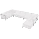 Flash Furniture ZB-IMAG-U-SECT-SET4-WH-GG 7 Piece Sectional Set - White LeatherSoft Upholstery, Stainless Steel Legs thumbnail 3
