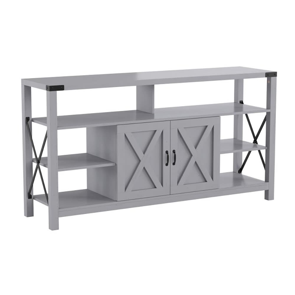 Flash Furniture ZG-025-CGY-GG 60" TV Stand w/ Storage, Coastal Gray