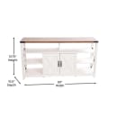Flash Furniture ZG-025-WH-GG 60" TV Stand w/ Storage, White/Rustic Oak thumbnail 2