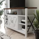 Flash Furniture ZG-025-WH-GG 60" TV Stand w/ Storage, White/Rustic Oak thumbnail 3