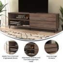 Flash Furniture ZG-028-WAL-GG 60" TV Stand w/ Storage, Walnut thumbnail 5