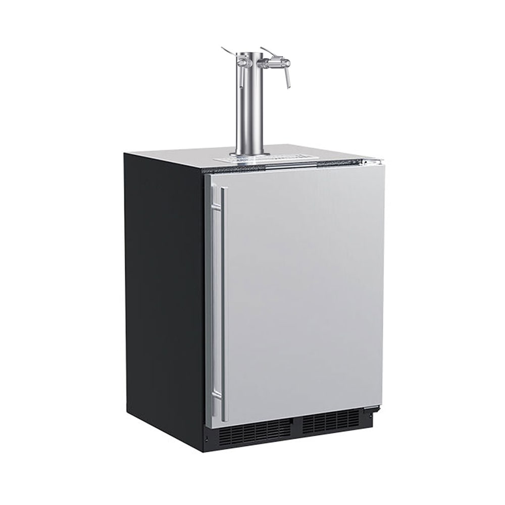 Marvel MLKR224-SSD1A 24" Kegerator Wine Dispenser w/ (2) Keg Capacity - (2) Columns, Silver, 115v