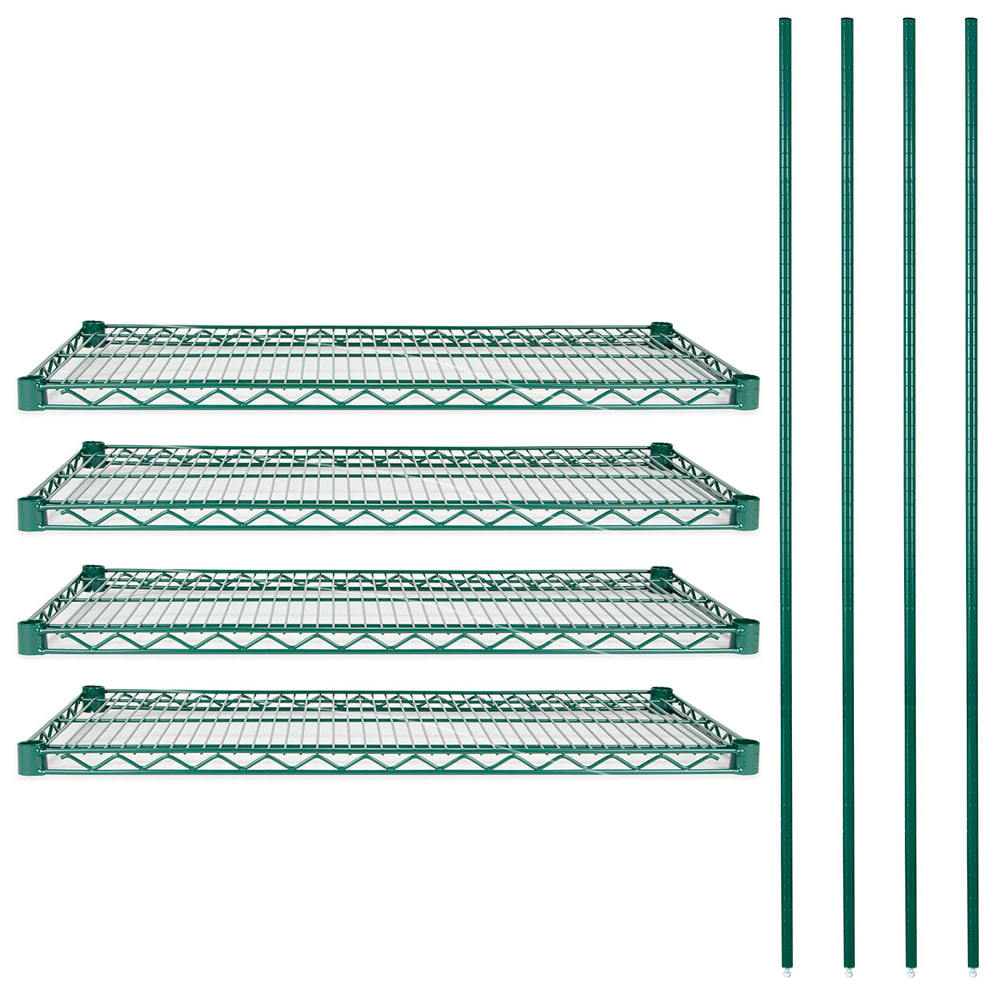 StoreIt 48" 4-Tier Epoxy Coated Wire Shelf Kit - 18"W, 74"H (SI-CP-1848-GE)