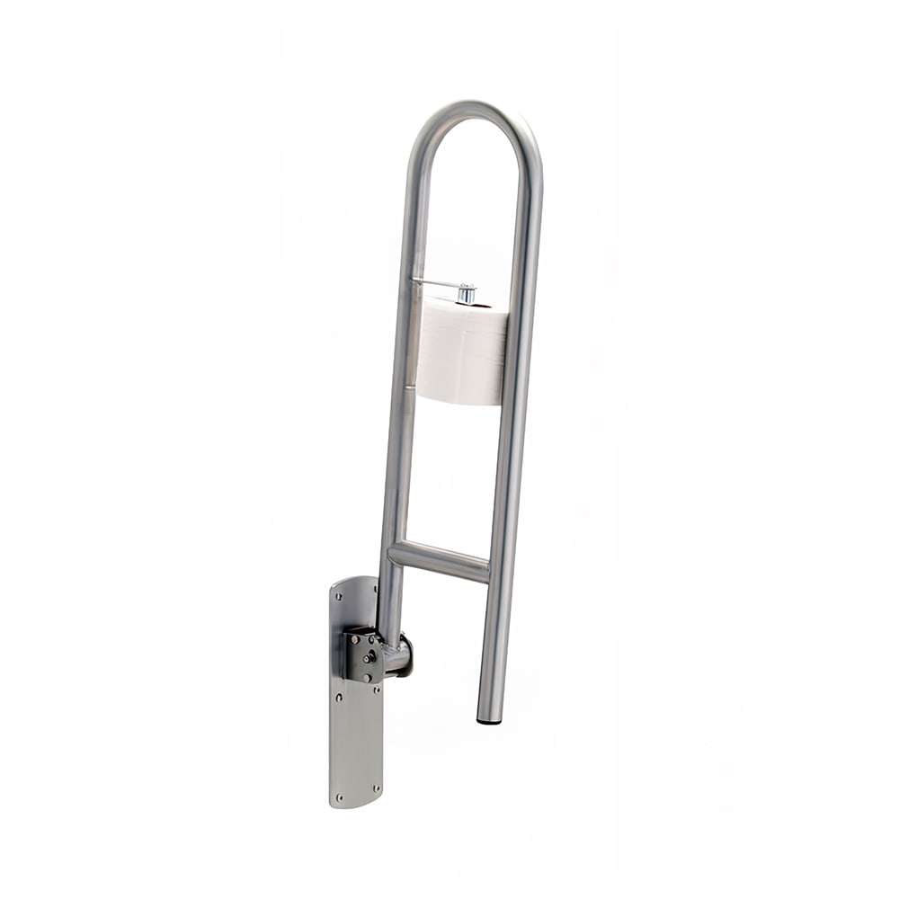 Gamco 125-SWING-UP-PH 29 15/16" Swing Up Grab Bar w/ Tissue Holder, Satin Finish Stainless Steel