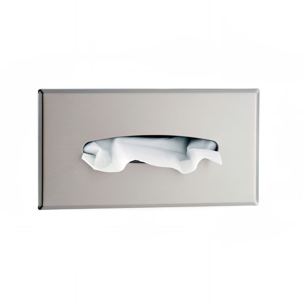 Gamco 355 Recessed Cabinet Facial 300 Tissue Dispenser - Stainless Steel, Satin Finish