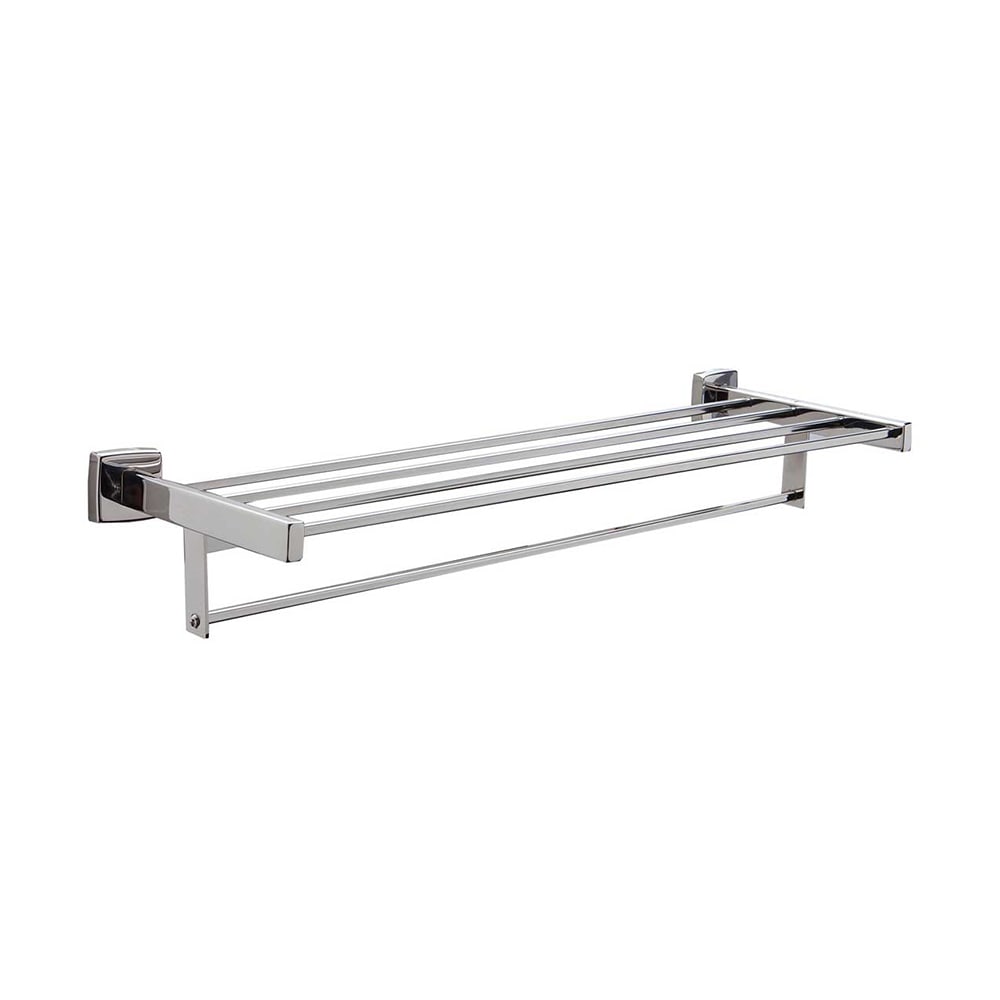 Gamco 7676X24 24" Surface Mounted Towel Shelf w/ Bar - Round, Stainless Steel, Bright Finish