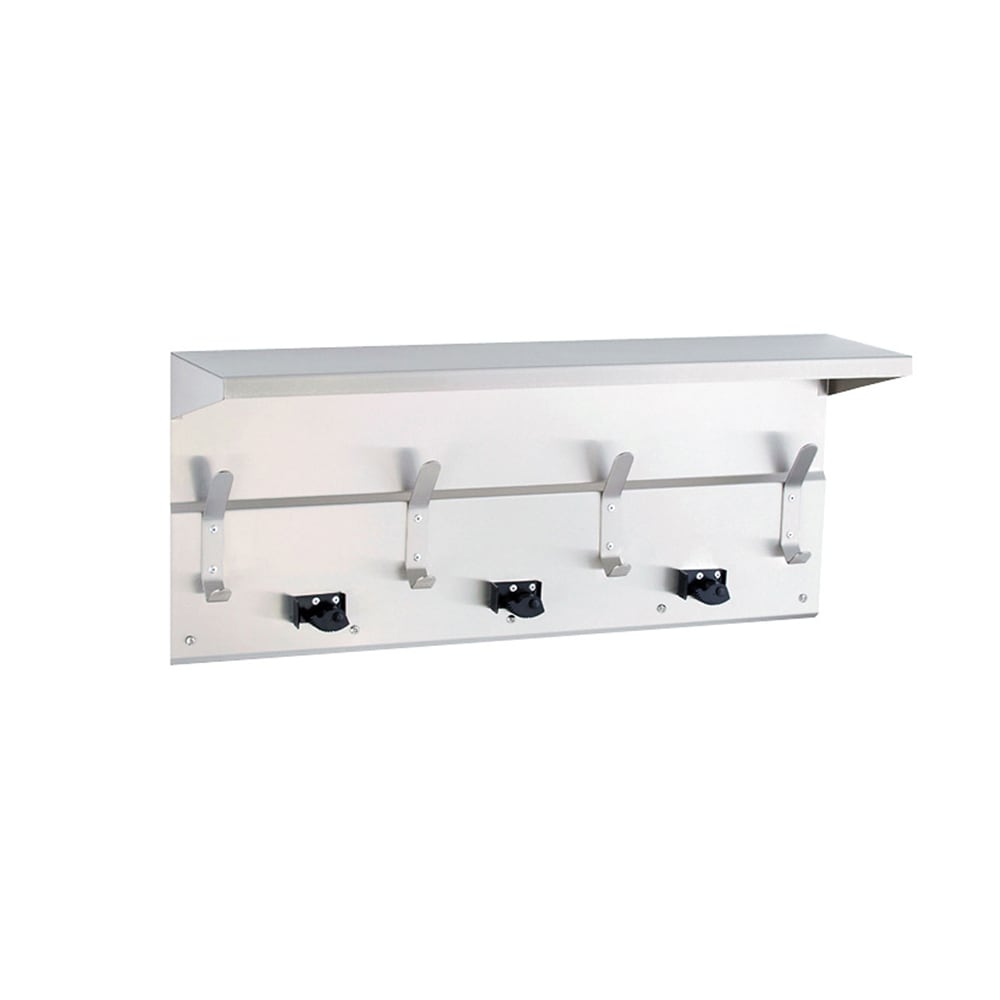 Gamco US-5 34" Utility Shelf w/ Mop & Broom Holders, Stainless Steel