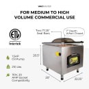 VacMaster VP321 Chamber Vacuum Sealer w/ (2) 17" Seal Bars, 110v thumbnail 3