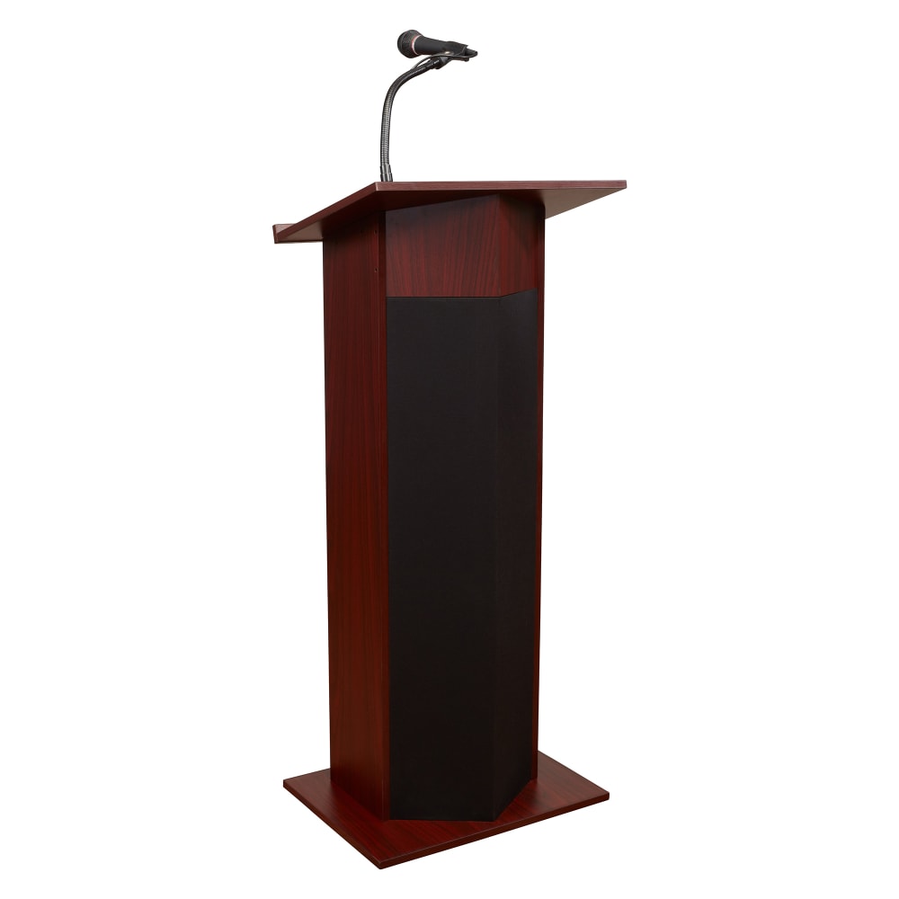 National Public Seating 111PLS-MY Floor Lectern w/ (1) Shelf - 22" x 17" x 46", Laminate, Mahogany
