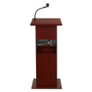 National Public Seating 111PLS-MY Floor Lectern w/ (1) Shelf - 22" x 17" x 46", Laminate, Mahogany thumbnail 3