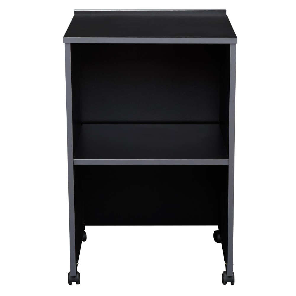 National Public Seating 112-BK Floor Lectern Base w/ (1) Shelf - 21 1/8" x 17 1/2" x 33 3/4", Laminate, Black
