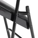 National Public Seating 1210 Folding Chair w/ Caviar Black Vinyl Back & Seat - Steel Frame, Black thumbnail 5