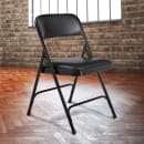 National Public Seating 1210 Folding Chair w/ Caviar Black Vinyl Back & Seat - Steel Frame, Black thumbnail 6