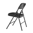 National Public Seating 1210 Folding Chair w/ Caviar Black Vinyl Back & Seat - Steel Frame, Black thumbnail 7