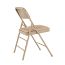 National Public Seating 1301 Folding Chair w/ French Beige Vinyl Back & Seat - Steel Frame, Beige thumbnail 4