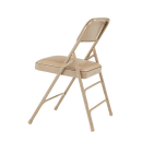 National Public Seating 1301 Folding Chair w/ French Beige Vinyl Back & Seat - Steel Frame, Beige thumbnail 5
