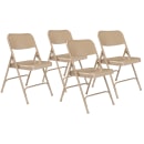 National Public Seating 201 Folding Chair w/ Beige Steel Back & Seat - Steel Frame, Beige thumbnail 2