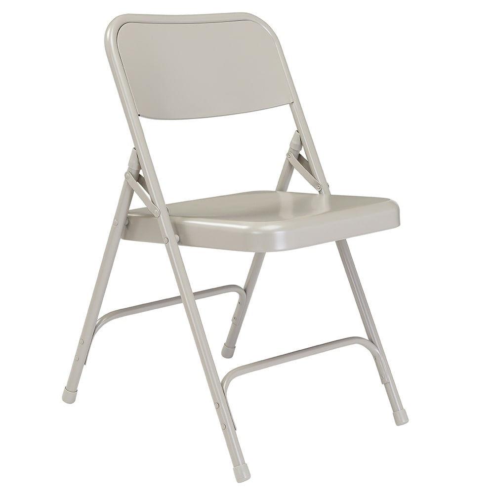 National Public Seating 202 Folding Chair w/ Gray Steel Back & Seat - Steel Frame, Gray