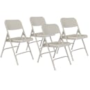 National Public Seating 202 Folding Chair w/ Gray Steel Back & Seat - Steel Frame, Gray thumbnail 6