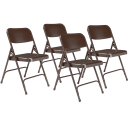 National Public Seating 203 Folding Chair w/ Brown Steel Back & Seat - Steel Frame, Brown thumbnail 2