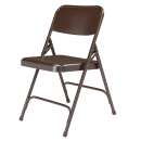 National Public Seating 203 Folding Chair w/ Brown Steel Back & Seat - Steel Frame, Brown thumbnail 3