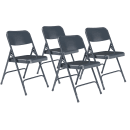 National Public Seating 204 Folding Chair w/ Char-Blue Steel Back & Seat - Steel Frame, Char-Blue thumbnail 2