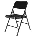National Public Seating 210 Folding Chair w/ Black Steel Back & Seat - Steel Frame, Black thumbnail 3