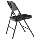 National Public Seating 210 Folding Chair w/ Black Steel Back & Seat - Steel Frame, Black thumbnail 4