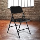 National Public Seating 210 Folding Chair w/ Black Steel Back & Seat - Steel Frame, Black thumbnail 8